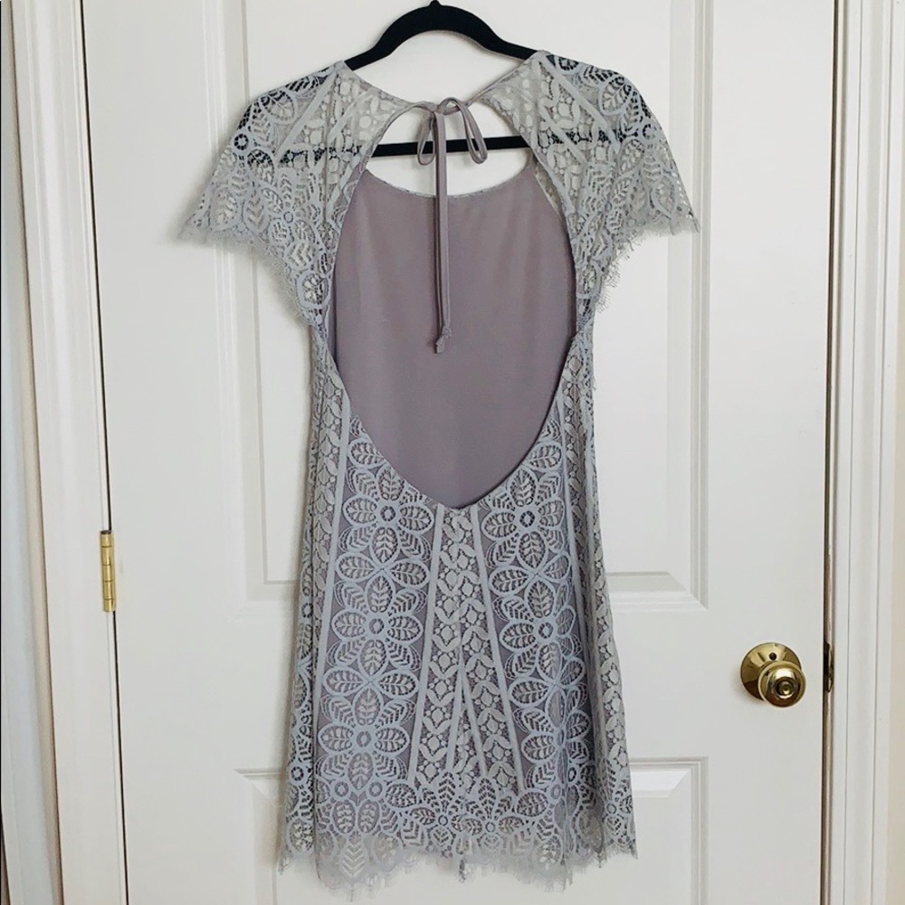 For Love and Lemons Grey Lace Lyla Dress sz Small